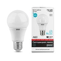 Лампа светодиодная Gauss Elementary А60 Груша E27 220В 7Вт 520Лм 4100К 60х110мм картинка 